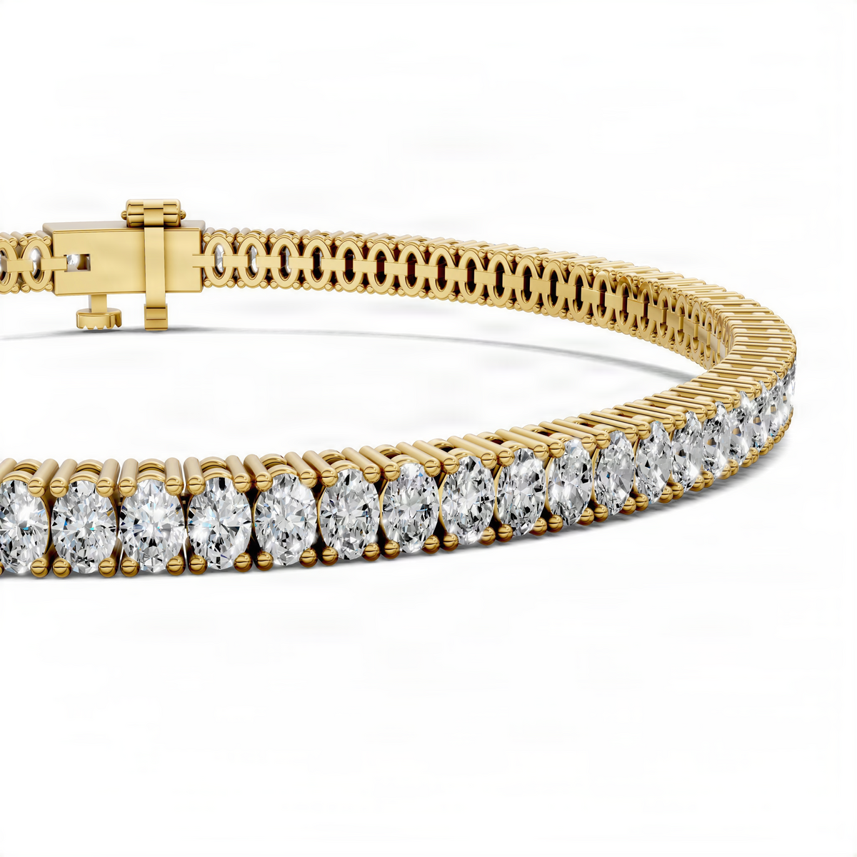 Opes tennis bracelet in yellow gold with oval clear stones