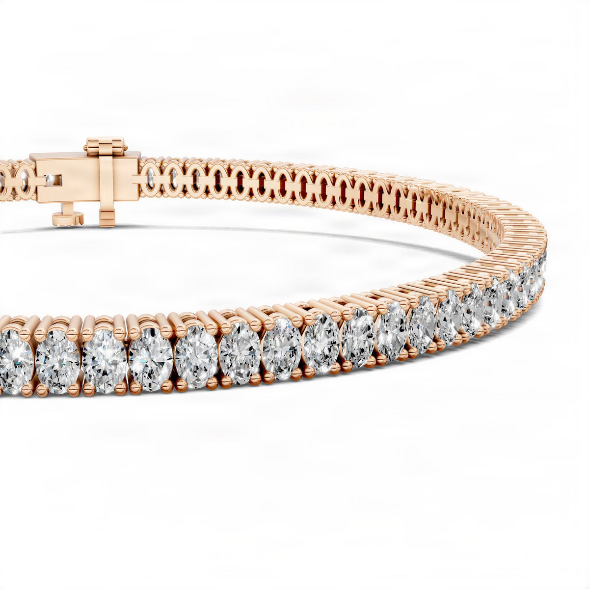 Opes tennis bracelet in rose gold with round-cut diamonds