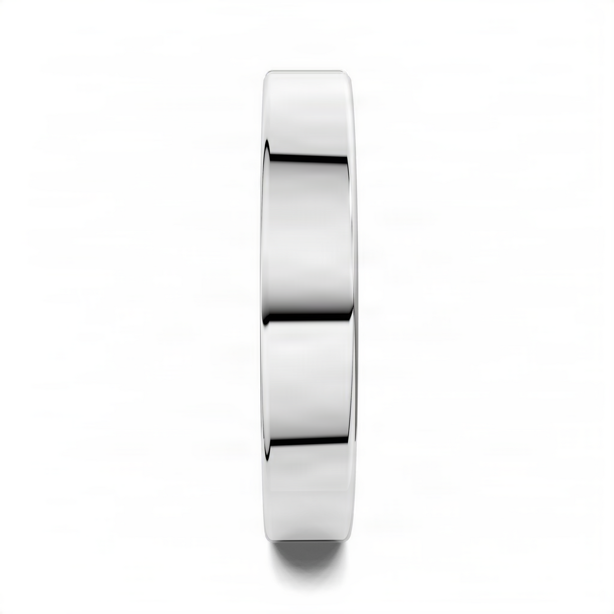 White gold princess diamond band ring, side profile