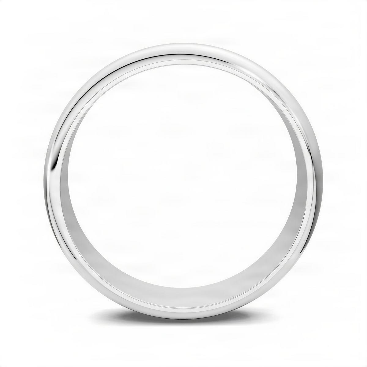 Opes domed band ring, polished white gold with a smooth rounded profile
