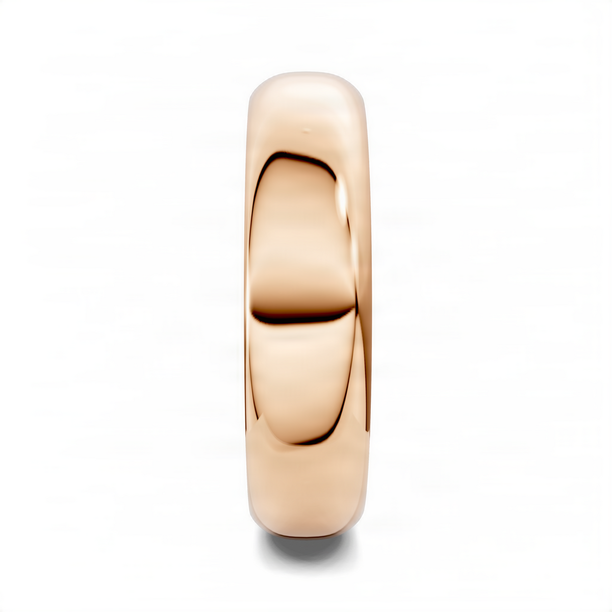 Opes domed band ring in rose gold, side view with inner curved opening
