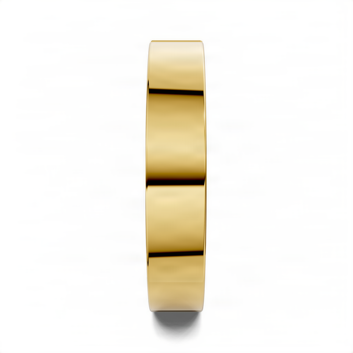 Yellow gold ring band, side profile view