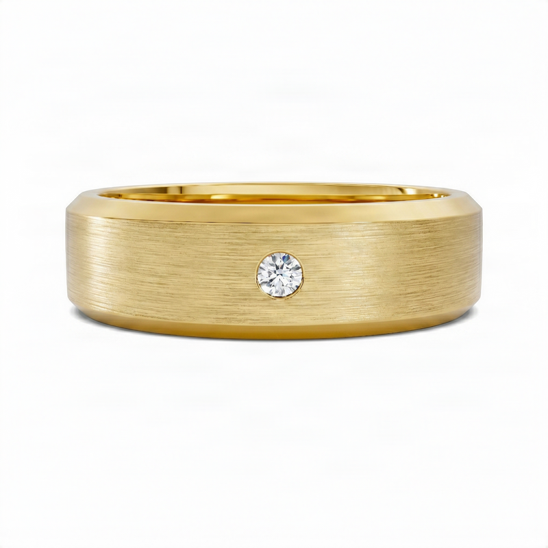 Opes Matte Beveled Diamond Band