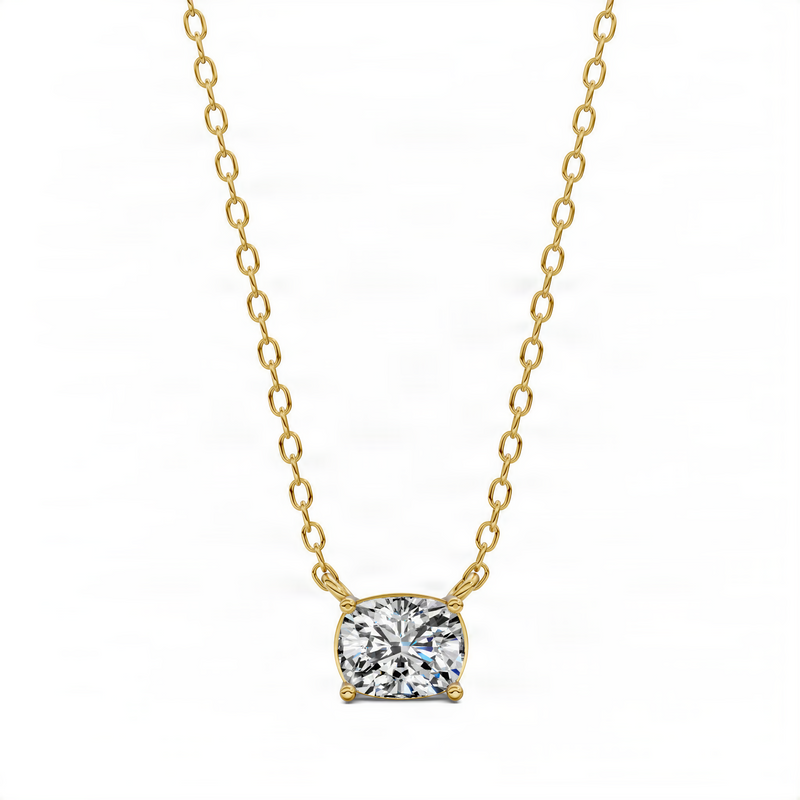 Opes East-West Solitaire Cushion Pendant