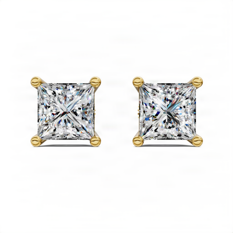 Opes Princess Cut Basket Studs