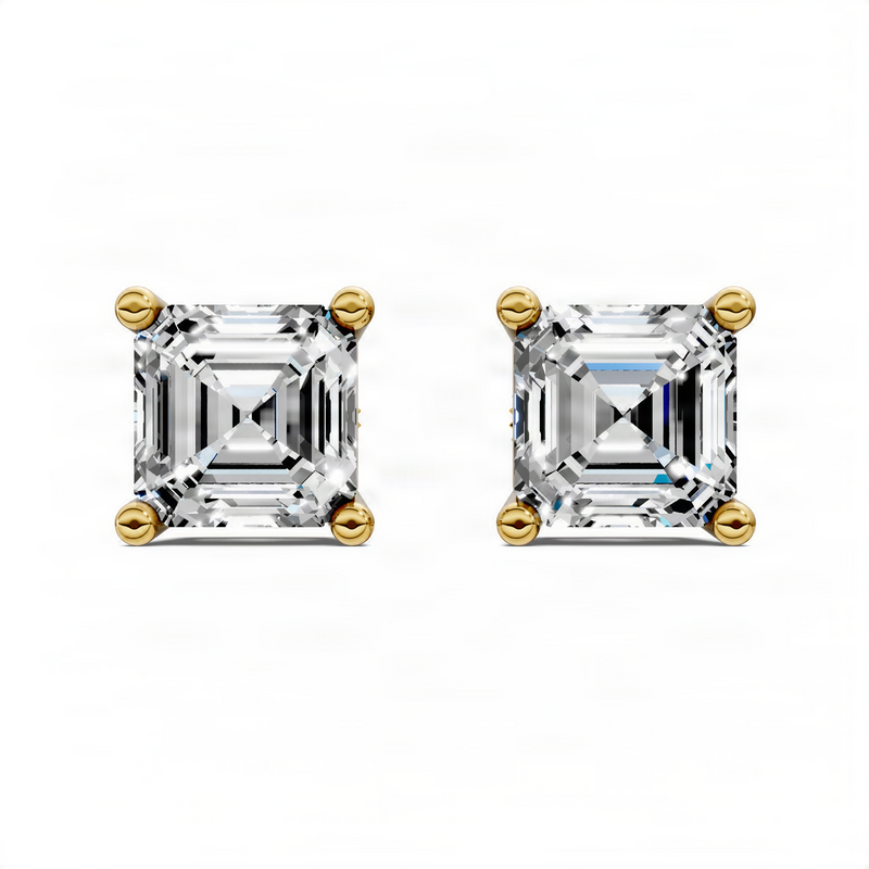 Opes Asscher Cut Basket Studs