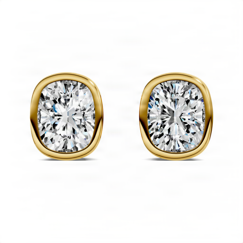 Opes Cushion Cut Bezel Stud Earrings