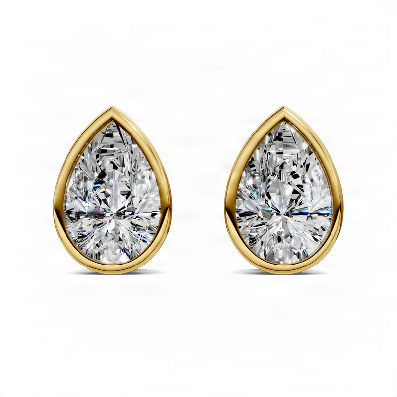 Opes Pear Cut Bezel Stud Earrings