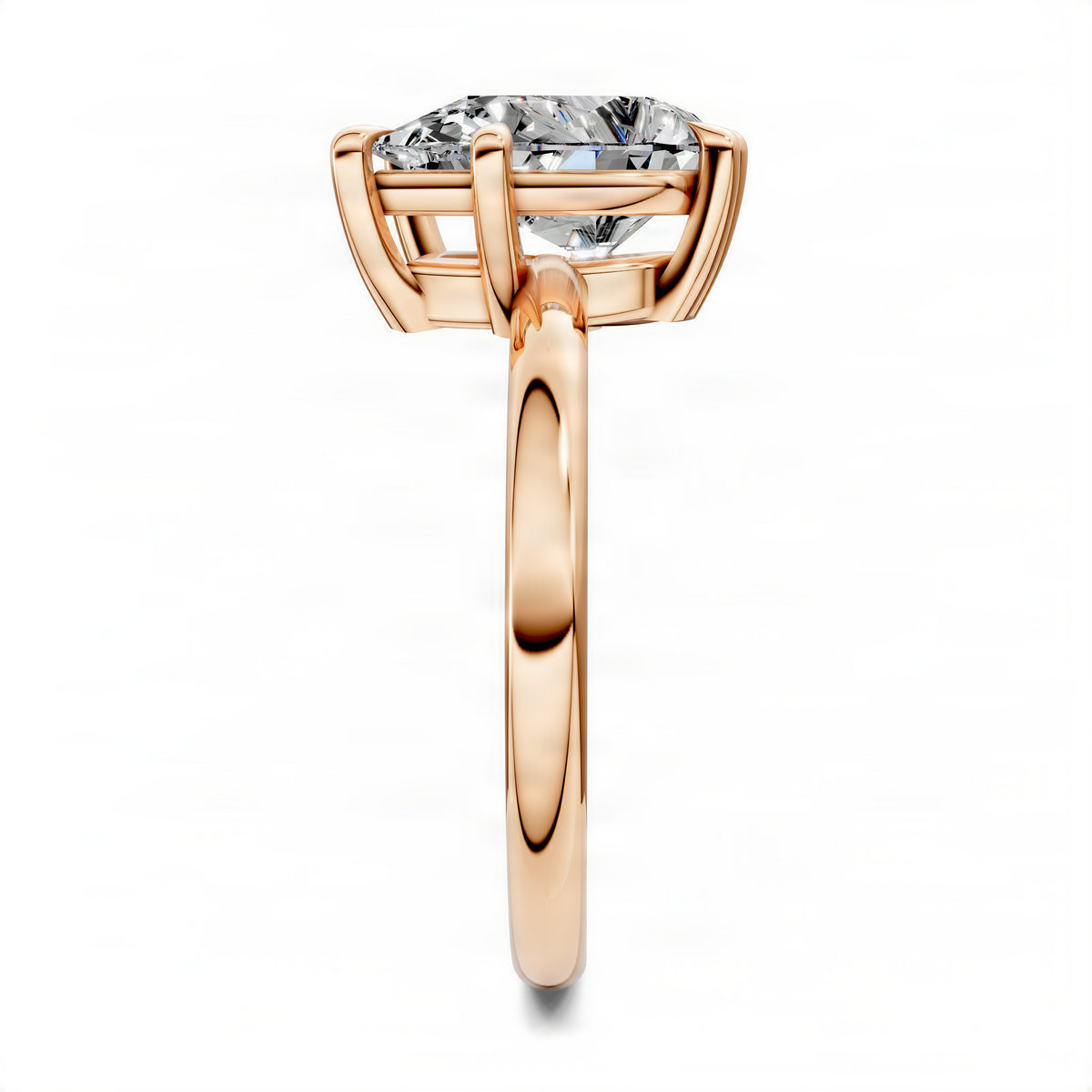 Opes pear solitaire ring, rose gold-tone setting with prong-set pear-cut stone and slim band