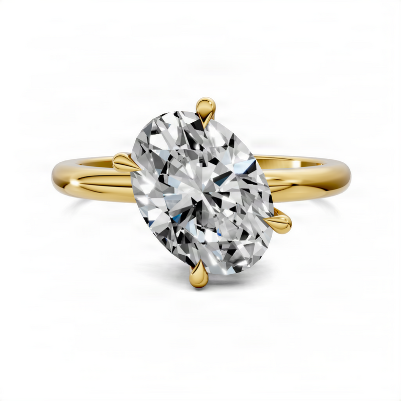 Opes Oval Angled Solitaire Ring