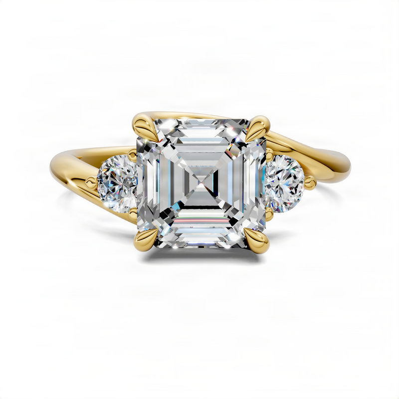 Opes Asscher Bypass Three Stone Ring