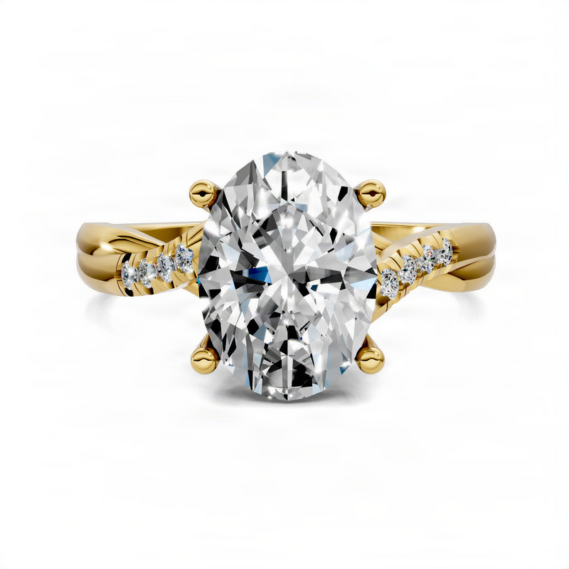 Opes Oval Twisted Pavé Ring