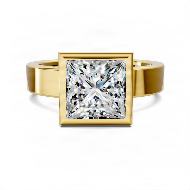Opes Princess Bezel Solitaire Ring