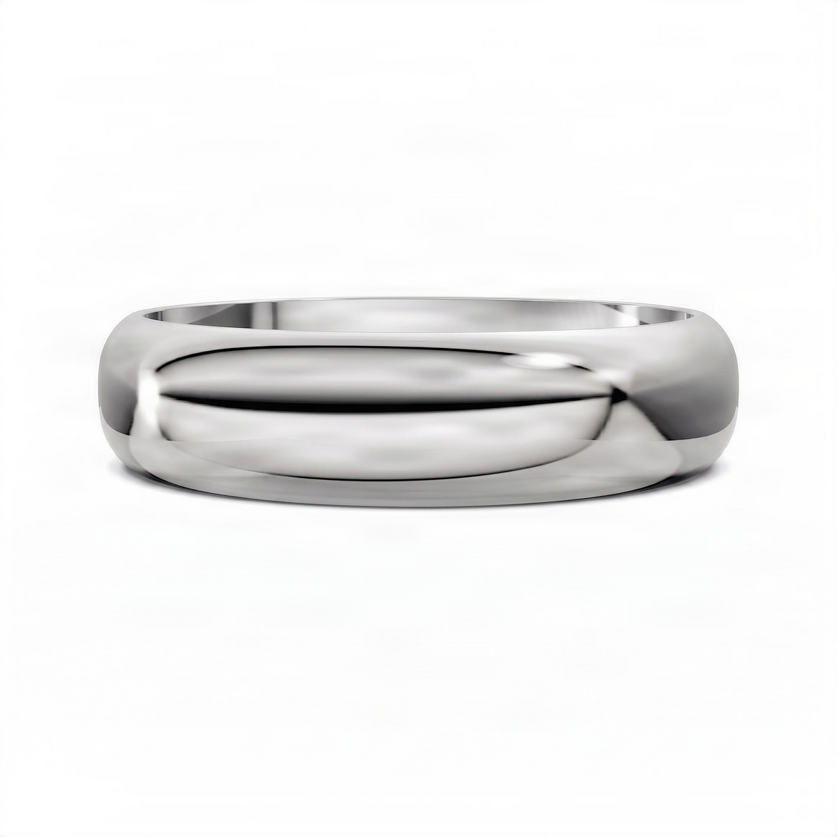 Polished domed band ring with smooth rounded profile