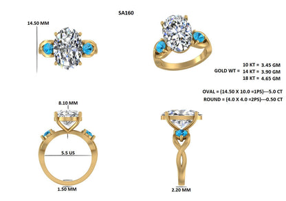 CUSTOM 4.5CT E VVS2  LAB DIAMOND Ring