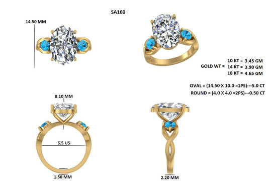 CUSTOM 4.5CT E VVS2  LAB DIAMOND Ring